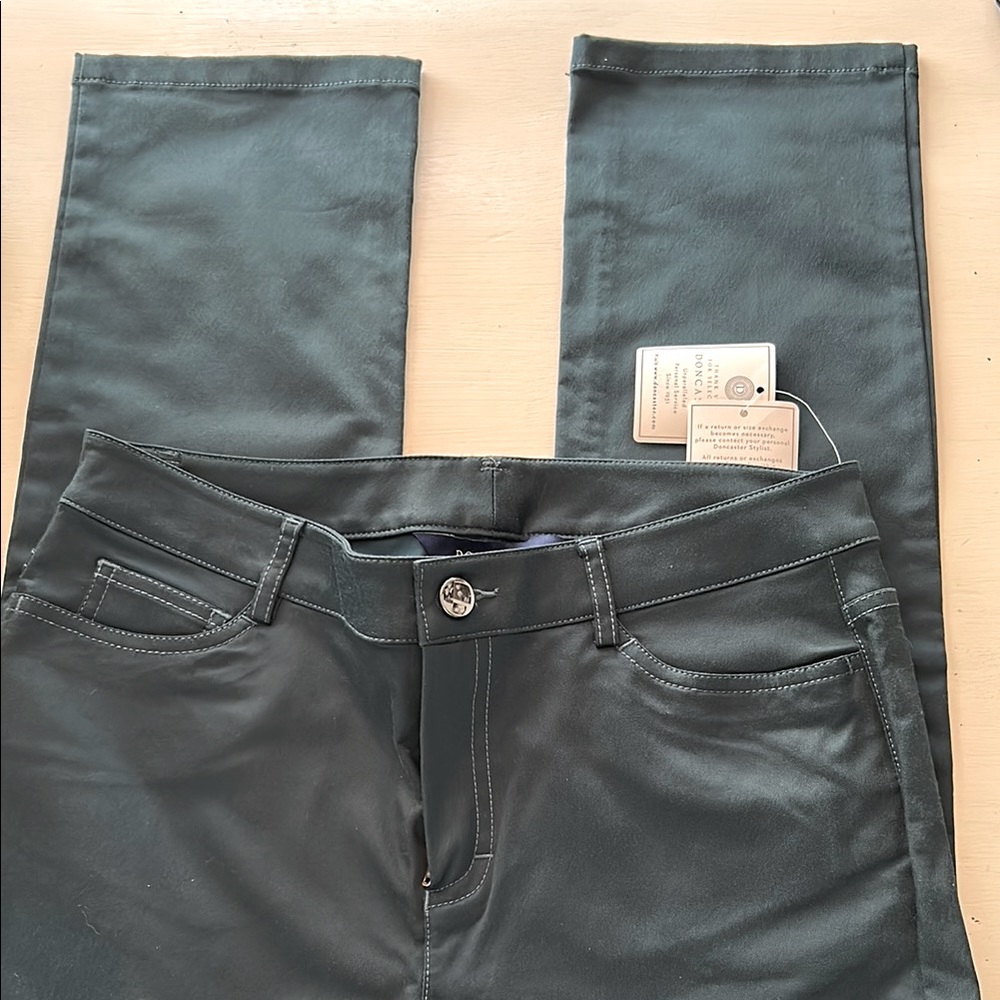 Doncaster Collection forest green straight leg mid rise pants size 4M